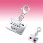 Sterling Silver Gold Plated CZ Newborn Baby Pram Clip-On Charm Christening Gift