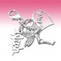 Sterling Silver Set of 3 Shopping Handbag Shoes Dress Clip-On Charm Gift Boxed