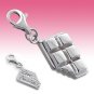 Sterling Silver Set of 3 Shopping Handbag Shoes Dress Clip-On Charm Gift Boxed