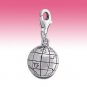 925 Sterling Silver Flower Floral 5 Petal CZ Clip-On Lobster Charm Gift Boxed
