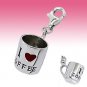 925 Sterling Silver I Love You Letter Envelope Hearts Clip-On Charm Gift Boxed