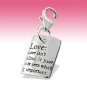 925 Sterling Silver I Love You Letter Envelope Hearts Clip-On Charm Gift Boxed