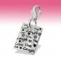925 Sterling Silver I Love You Letter Envelope Hearts Clip-On Charm Gift Boxed