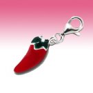 Sterling Silver 3D Chili Chilli Hot Red Pepper Food Clip-On Charm Gift Boxed