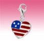 Sterling Silver Union Jack British Flag Heart Shape Clip-On Charm Gift Boxed New