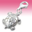 Sterling Silver 3D Swimming Turtle Tortoise Animal Clip-On Charm Gift Boxed New