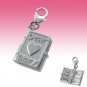 925 Sterling Silver Christians Holy Cross Cubic Zirconia Clip-On Charm Gift Box
