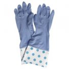 Retro Blue Spotty Rubber One Size Washing Up Gloves New