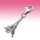 Sterling Silver 3D France Paris Landmark Eiffel Tower Figure Clip-On Charm Gift