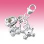 Sterling Silver 3D Jumping Dolphin Whale Fish Sea Animal Clip-On Charm Gift Box
