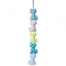 5 Blue Green Padded Cats Gingham Hanging Decoration New