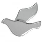 14cm Bevelled Dove Bird Shaped Mirror Wall Decoration