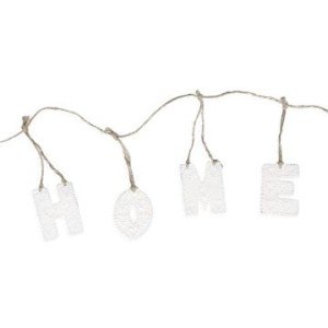 Shabby Chic Painted White Embossed Home Garland String
