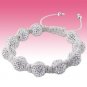 Black Crystal Iced Out Red Jasper Disco Balls Cord Shamballa Bracelet Boxed New