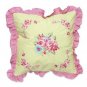 Rose Du Sud Yellow Pink Flowers Frilly Cushion Cover
