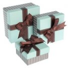3 Vintage Stripes Brown Chocolate Nesting Gift Boxes