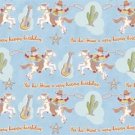 Happy Birthday Cowboy Boys Wrapping Paper Gift Wrap x 5