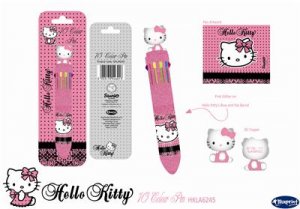 GENUINE Hello Kitty Lace Pink Black 10 Colour Changing Stationary Ballpoint Pen