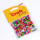 Craft Factory 6mm Colourful Mixed Wooden Beads 15grams