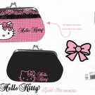 GENUINE Hello Kitty Lace Pink Black Bold Kisslock Coin Purse Girls Womens Gift