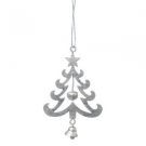 Antique Silver Matt Christmas Tree Star Hanging with Bell Xmas Decoration New
