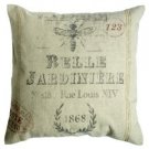 Shabby Chic Rustic French Farmhouse Belle Jardiniere Cotton Cushion Cover
