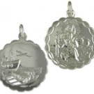 Sterling Silver 2 Sides St Saint Christopher Lucky Car Plane Ship Travel Pendant
