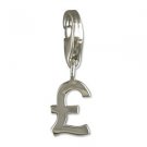 Sterling Silver Pound British Money Currency Cash Sign Clip On Charm New