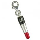 Sterling Silver Red Lipstick Kiss Bracelet Charm NEW