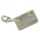 Sterling Silver Credit Card Shopaholic Shop Till U Drop Shopping Bracelet Charm