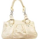 Cream Stud Buckle Design Chain Handles Womens Ladies Fashion Handbag Gift New