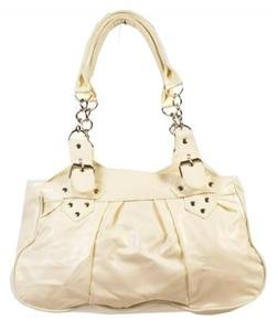 Cream Stud Buckle Design Chain Handles Womens Ladies Fashion Handbag Gift New