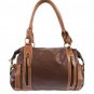 Brown and Tan Two Tone Womens Ladies Fashion Handbag with Shoulder Straps Gift