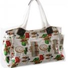 Shabby Chic Vintage London City Bus Tour Scene Posh Oil Cloth Ladies Handbag