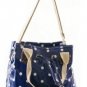 Shabby Chic Vintage Brown White Spotty Polka Dot Posh Oil Cloth Ladies Handbag