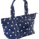 Shabby Chic Vintage Blue White Spotty Polka Dot Posh Oil Cloth Ladies Handbag