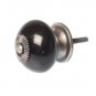 Round Ceramic Drawer Knob Door Knobs Handle Black Ivory