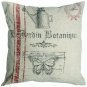 Shabby Chic French Botanical Garden "La Jardin Botanique" Cotton Cushion Cover