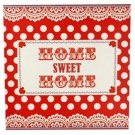 Home Sweet Home Red Spotty Lace Canvas Wall Hanging Picture 30cm x 30cm Decor