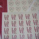 East of India Love Spotty Word Gift Wrapping Craft Card Making 35 Sticker Sheet