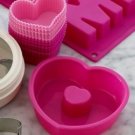 Bombay Duck Love Hearts Silicone Cake Cupcake Baking Re-useable Cases 9 Moulds