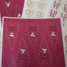 East of India Merry Christmas Gift Wrap Craft Card Making 8 Red Sticker Sheet