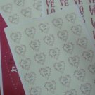 East of India Love Heart Wreath Gift Wrapping Craft Card Making 35 Sticker Sheet