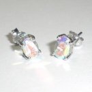 Solid 9ct White Hallmarked Gold Cubic Zirconia Solitaire Earrings Gift Boxed New