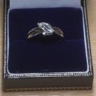 9ct White Gold Cubic Zirconia Swirl Solitaire Ring Womens Size Q Gift Boxed New