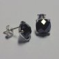 Sterling Silver 925 Black Multi Faceted CZ Necklace Earrings Set Christmas Gift