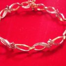 GENUINE 9ct Solid Gold Real Diamonds Wavy Twist Ladies Bracelet Christmas Gift