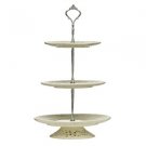 Vintage Victorian Style Lace 3 Tier Cream Ceramic Party Dessert Cake Stand Gift