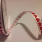 White Red Love Hearts 6mm x 4m Craft Wrap Ribbon Reel