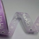 Lilac 15mm Organza Thanks 3.5m Craft Wrap Ribbon Reel
